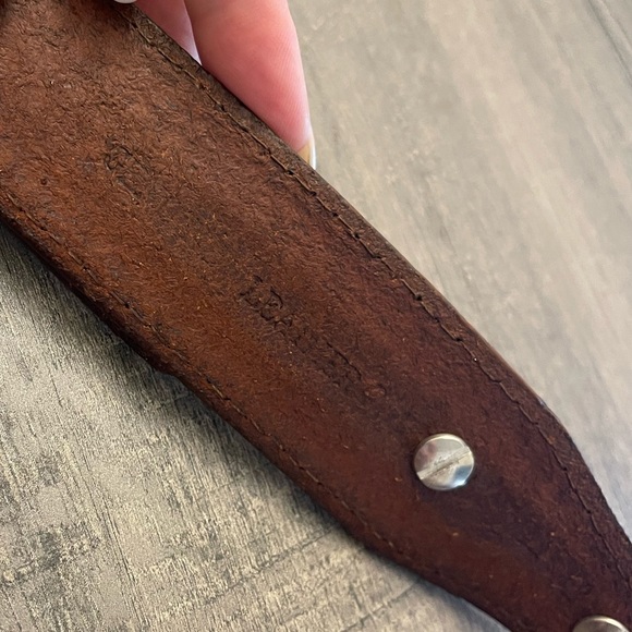 Nocona Distressed Western Rodeo Floral Studded Handtooled Leather Belt Size XL - Picture 5 of 9